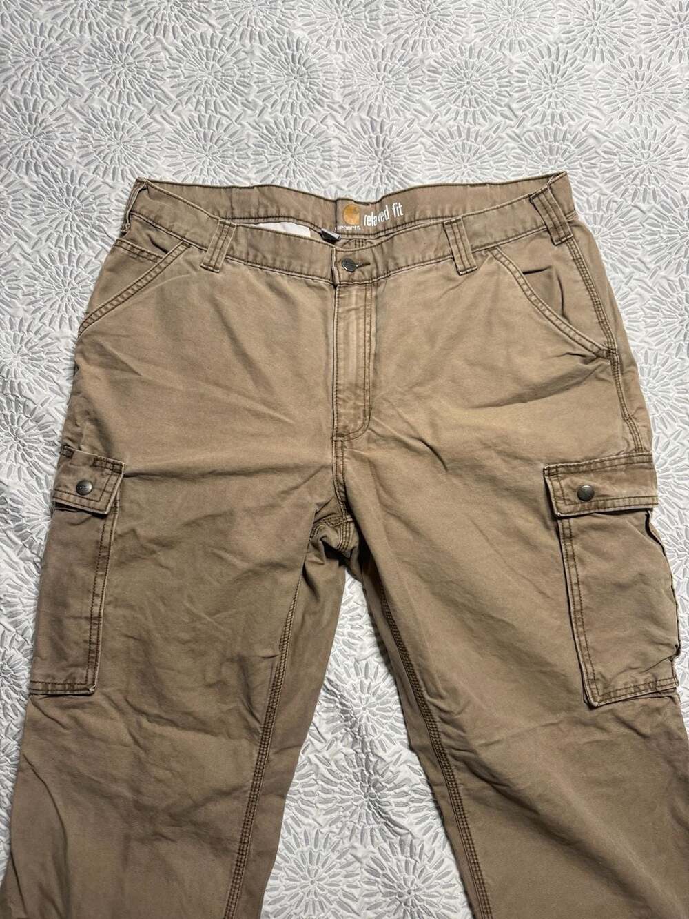 Carhartt Relaxed Fit Rugged Cargo Pants Canvas Brown Men's 40x30